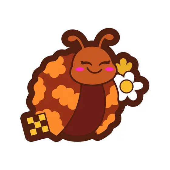 Cheerful Smiling Ladybug With Daisy