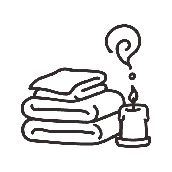Towel Stack With Question Smoke