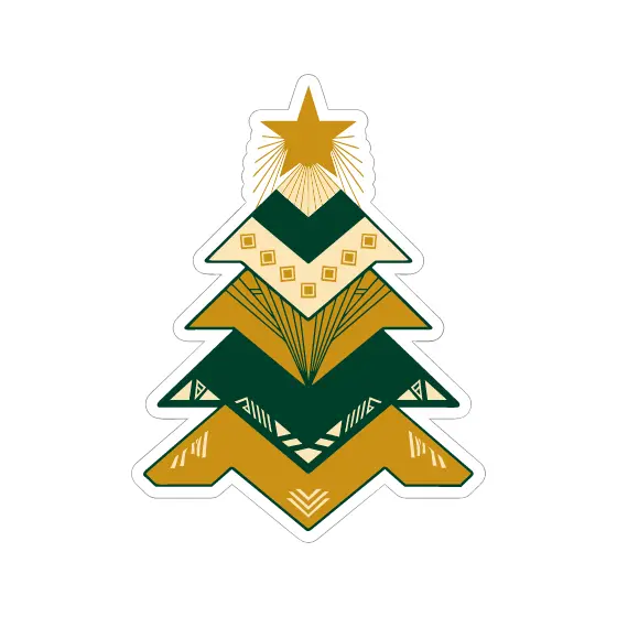 Stacked Chevron Tree With Gold Star