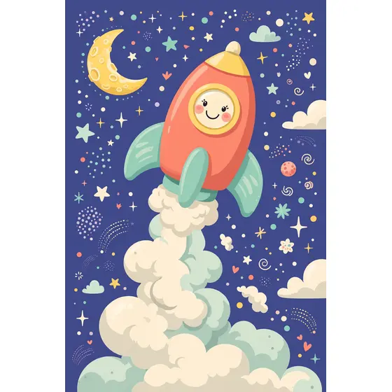 Smiling Coral Rocket With Mint Fins