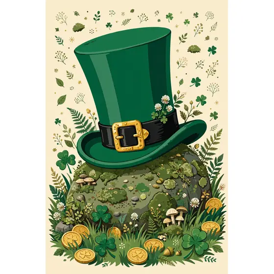 Emerald Top Hat With Gold Buckle