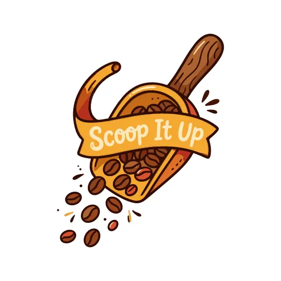 Golden Scoop With Falling Beans