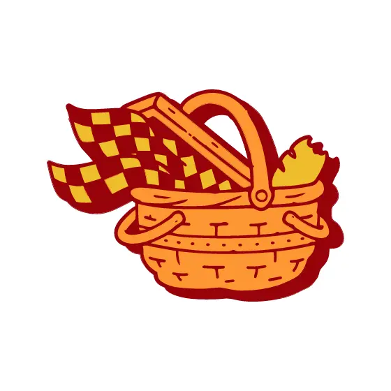 Picnic Basket With Checkered Napkin