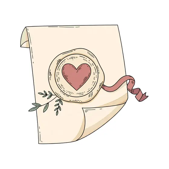 Rose Heart Wax Seal on Letter