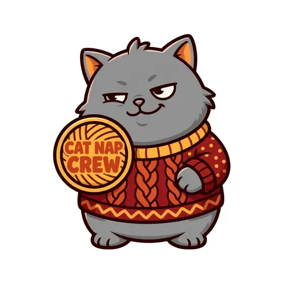 Grey Cat With Mustard Yarn Badge