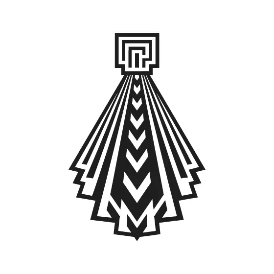 Maze Clip Necktie With Chevron Spine