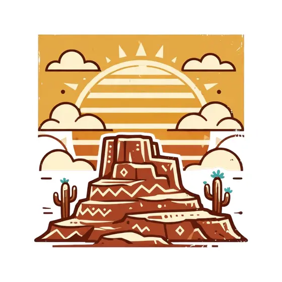 Patterned Mesa With Clouds