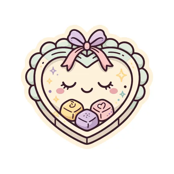 Sleepy Heart Chocolate Box with Bow