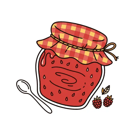 Raspberry Jam Jar With Spoon