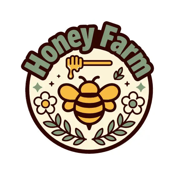 Honey Farm Badge With Central Bee
