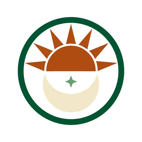 Half Sun and Crescent Moon Emblem