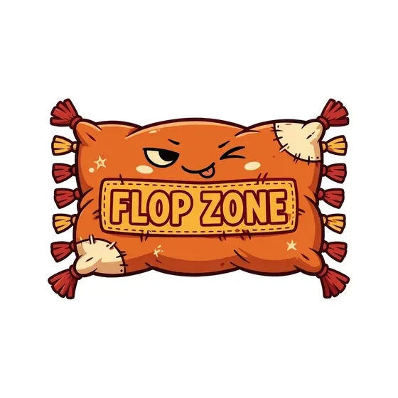 Winking Flop Zone Pillow Label