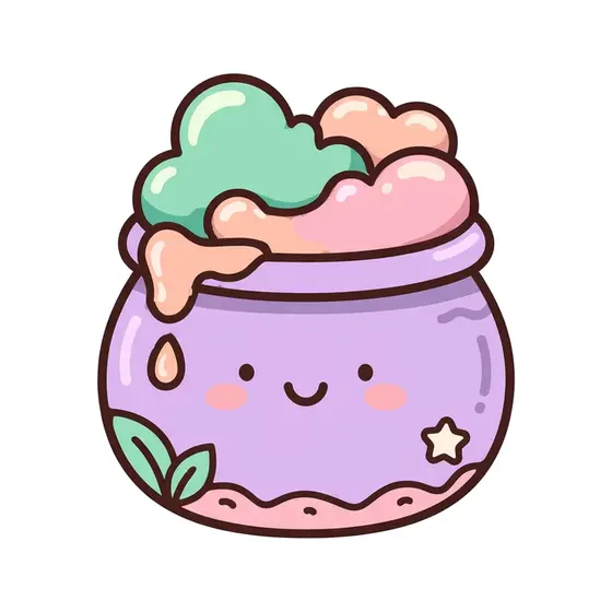 Lilac Paint Pot With Peach Drip