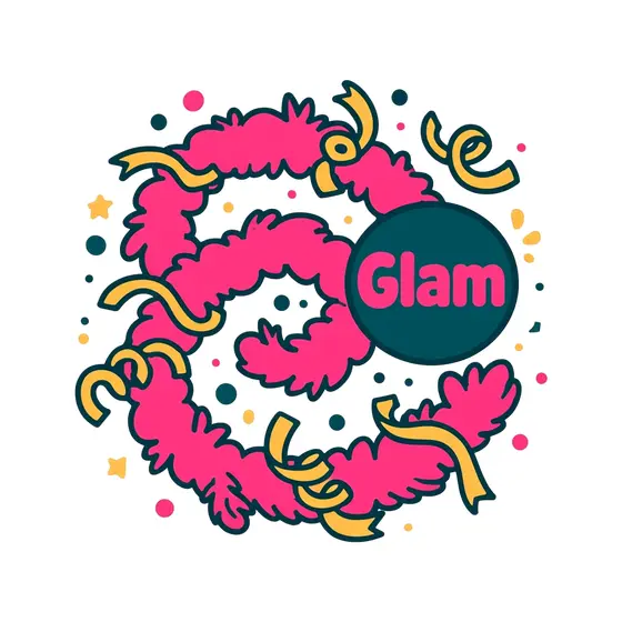 Pink Feather Boa With Glam Badge