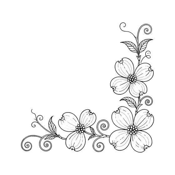 Dogwood Bloom Border Mirrored Layout