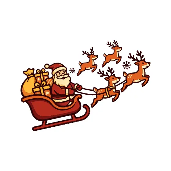 Santa Sleigh With Gift Sack