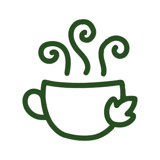 Green Teacup With Side Handle And Leaf