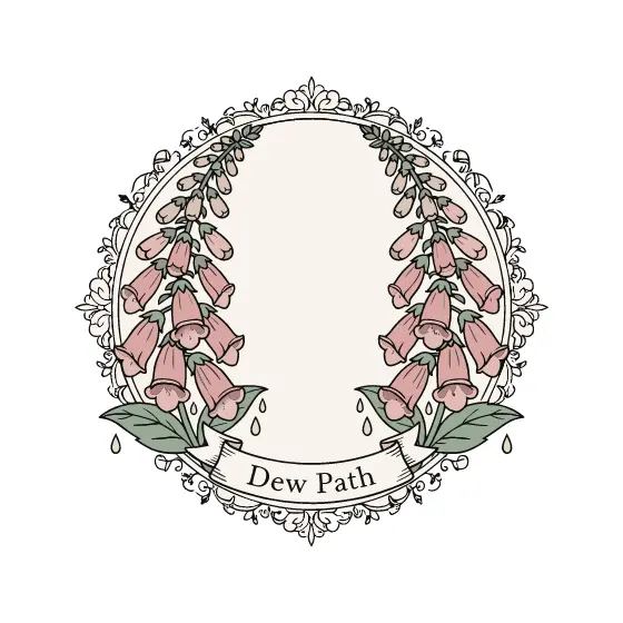 Foxglove Badge With Dew Path Ribbon