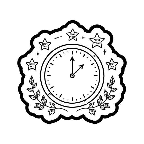 Next Year Countdown Clock With Stars